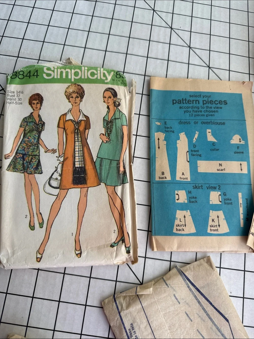 Lot of 3 Vintage Simplicity Sewing Patterns 8196 8694 8844 Complete Cut 1969-70